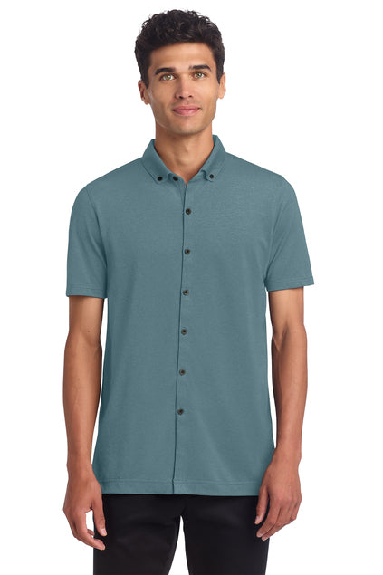 Mercer+Mettle® Stretch Pique Full-Button Polo