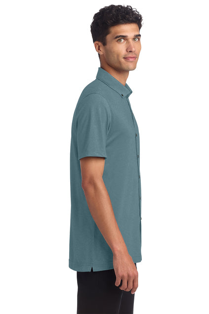 Mercer+Mettle® Stretch Pique Full-Button Polo