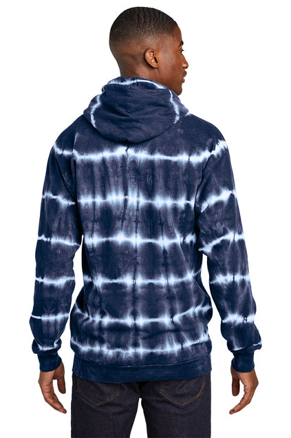 Embroidered Port & Co™ Allover Stripe Tie-Dye Fleece